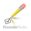 Yellow Pencil Drawing Check Mark Presentation clipart