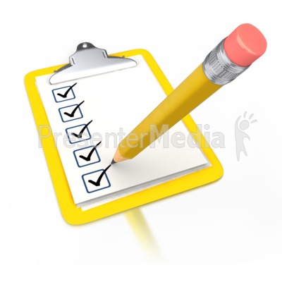 Pencil Draw Checkmark Yellow Clipboard Presentation clipart