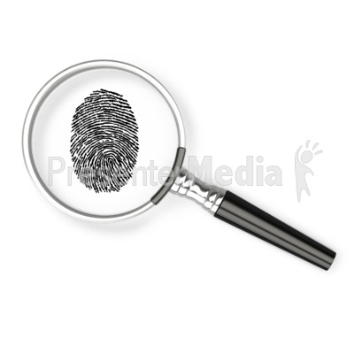 Magnifying Glass Fingerprint Presentation clipart