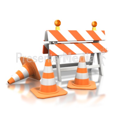 Construction Roadblock Cones Presentation clipart