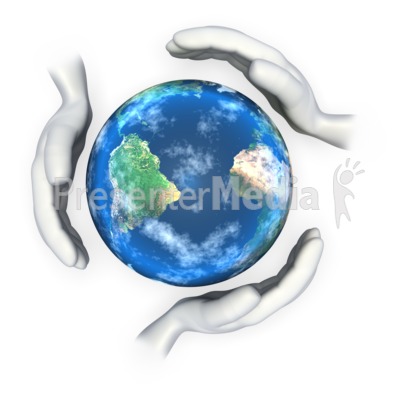 Hands Around Earth Presentation clipart