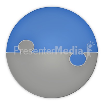 Puzzle Piece Pie Chart Two Halfs Presentation clipart