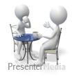 Two Stick Figures Drinking Coffee  - Presentation Clipart