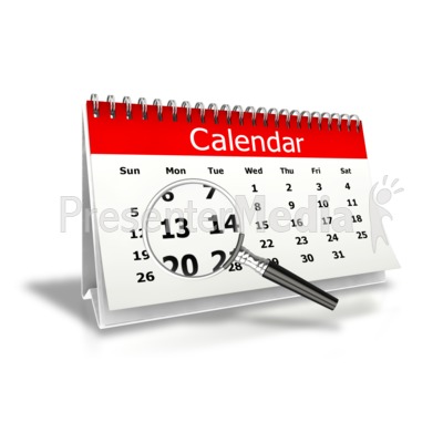 Magnify Desk Calendar Month View Presentation clipart