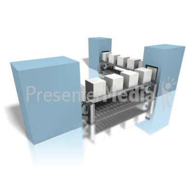 Conveyor Gray Boxes Assembly Line Presentation clipart