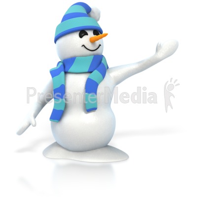 Winter Snowman Presenting Presentation clipart