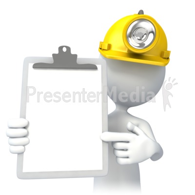 Miner With Clipboard Presentation clipart