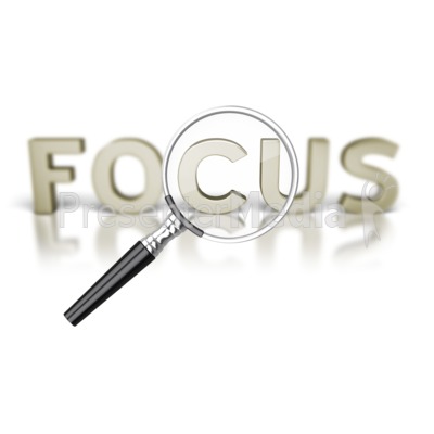 Focus Word Magnifying Glass Presentation clipart
