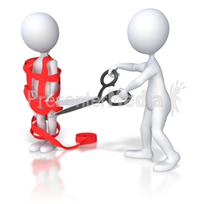 Freeing Stick Figure Out Of Red Tape Business And Finance Great Clipart For Presentations Presenter Medi