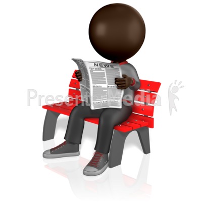 Stick Figure Reading Newspaper Presentation clipart