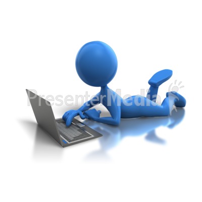 Laying Low With Laptop Presentation clipart