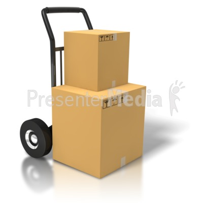 Boxes On A Dolly Presentation clipart