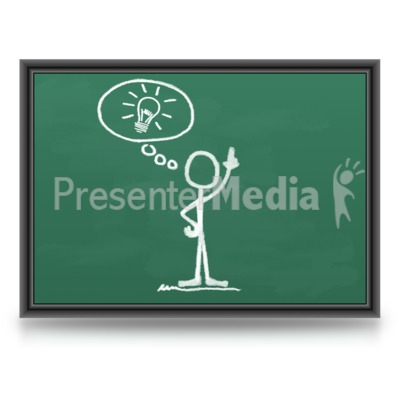 Chalk Figure Light bulb Idea Presentation clipart