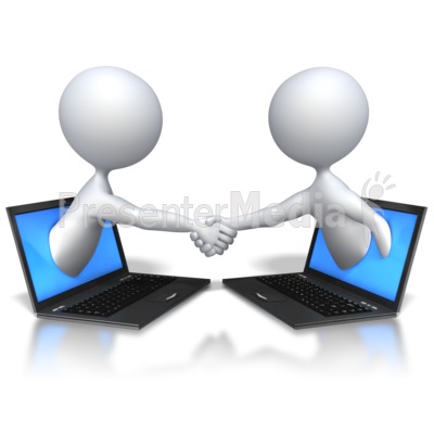 Stick Figure Laptop Hand Shake Education And School Great Clipart For Presentations Www Presenter Medi