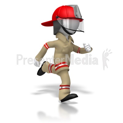 Firefighter Running Presentation clipart