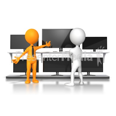 stick figure selling merchanise Presentation clipart