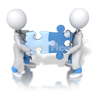 Doctors Solve Puzzle Presentation clipart