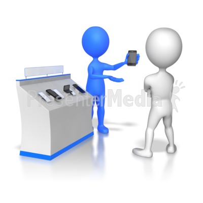 Stick Figure Selling Phones Presentation clipart