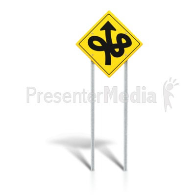 Chaotic Road Sign Presentation clipart