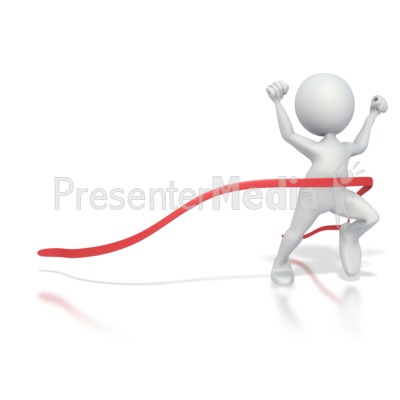 Stick Figure Race Finish Presentation clipart