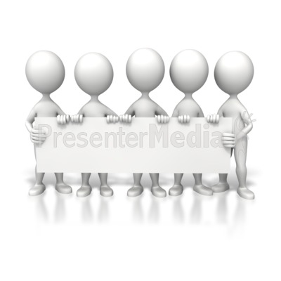 Group Holding Long Sign Presentation clipart