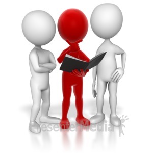 Stick Figure Conference Table Meeting - Education and School - Great