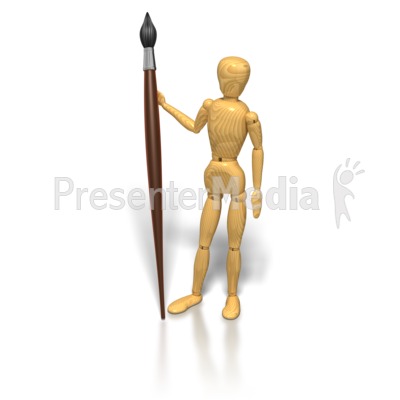 Artist Mannequin Brush Presentation clipart