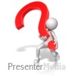 Stick Figure Lifting Heavy Question Mark - Presentation Clipart