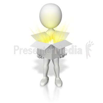 Holding Open Box Of Light Presentation clipart