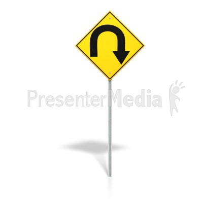 U Turn Road Sign Presentation clipart