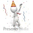 Stick Figure Blowing Party Favor - Presentation Clipart