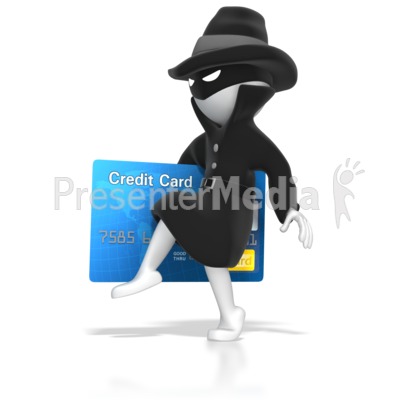 Thief Stealing Credit Card Presentation clipart