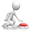 Stick Figure Pushing Large Button Presentation clipart