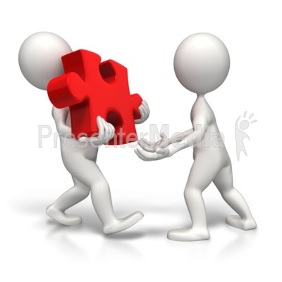 Sharing The Load Of The Puzzle Presentation clipart