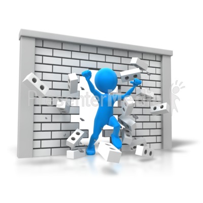 Freedom Breaking Through Wall Presentation clipart