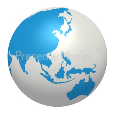 Blue White Earth Asia Pacific Region Presentation clipart
