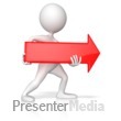 Stick Figure Pointing Red Arrow Right Presentation clipart