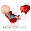 Stick Figure Watching TV Presentation clipart