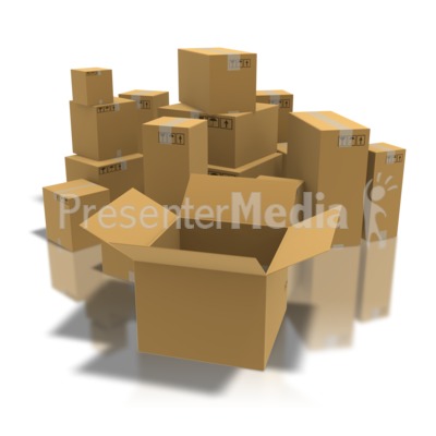 Open Box With Boxes Presentation clipart
