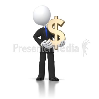 Boss Holding Dollar Presentation clipart