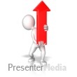 Stick Figure Pointing Red Arrow Up Presentation clipart