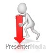 Stick Figure Pointing Red Arrow Down Presentation clipart