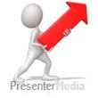 Stick Figure Pointing Red Arrow Up Right Presentation clipart