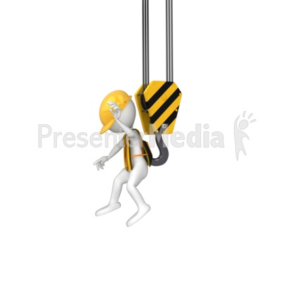 Stick Figure Grabbed By Hook Presentation clipart