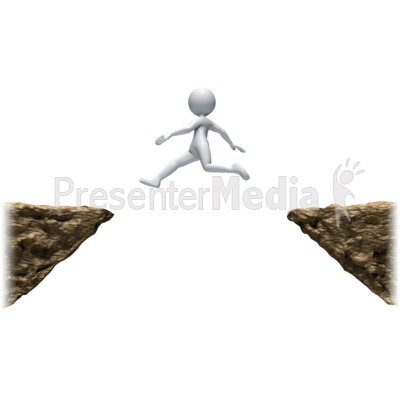 Stick Figure Leaping Ledges Presentation clipart