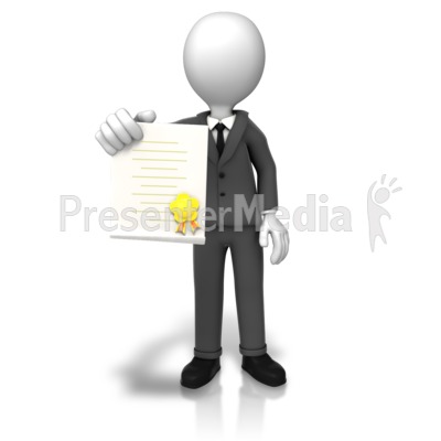 Man With Award Document Presentation clipart