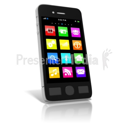 Smart Phone Media Icons Presentation clipart