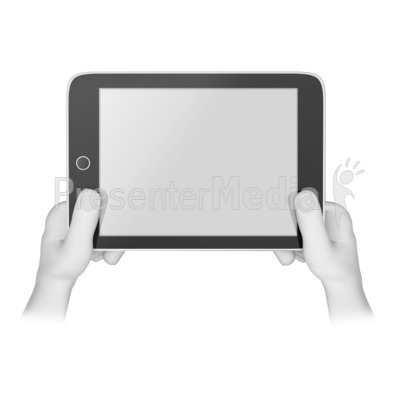 Holding Tablet Presentation clipart