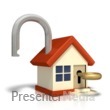 Unlocked House With Key Presentation clipart