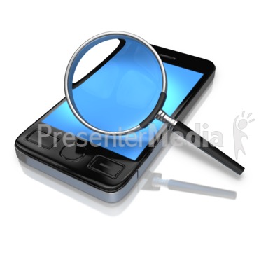 Magnify Glass Searching Phone Presentation clipart